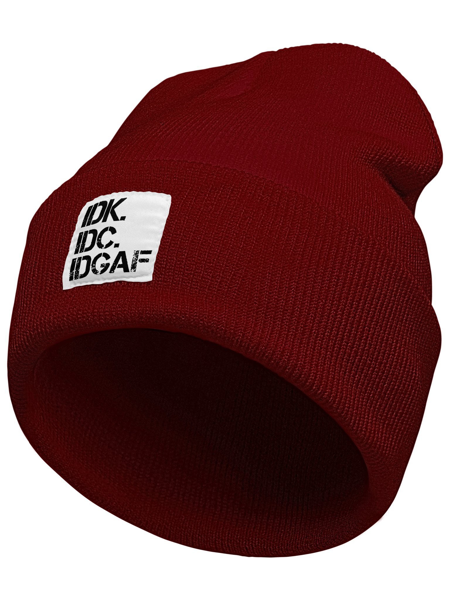 Idk Idc Idgaf Funny Letters Beanie Hat