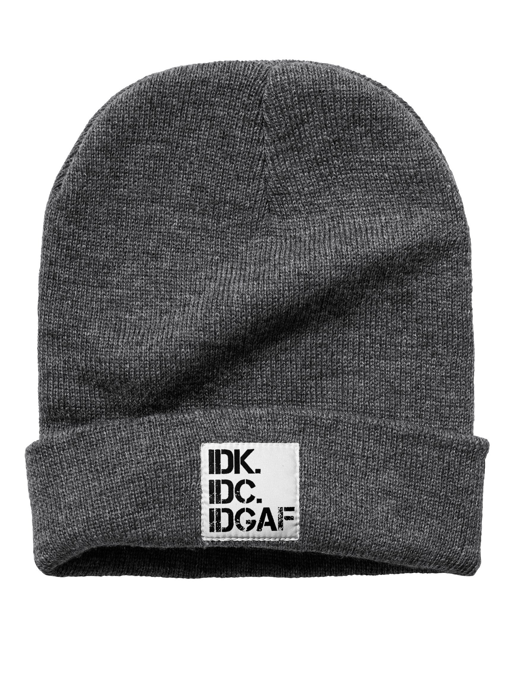 Idk Idc Idgaf Funny Letters Beanie Hat