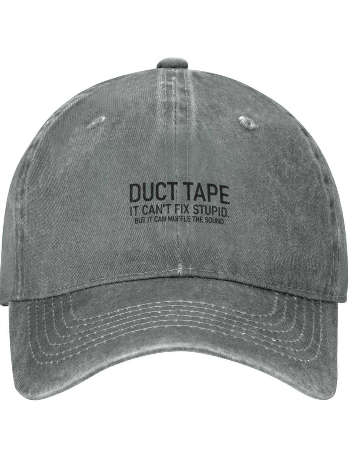 Duct Tape Funny Text Letters Adjustable Hat