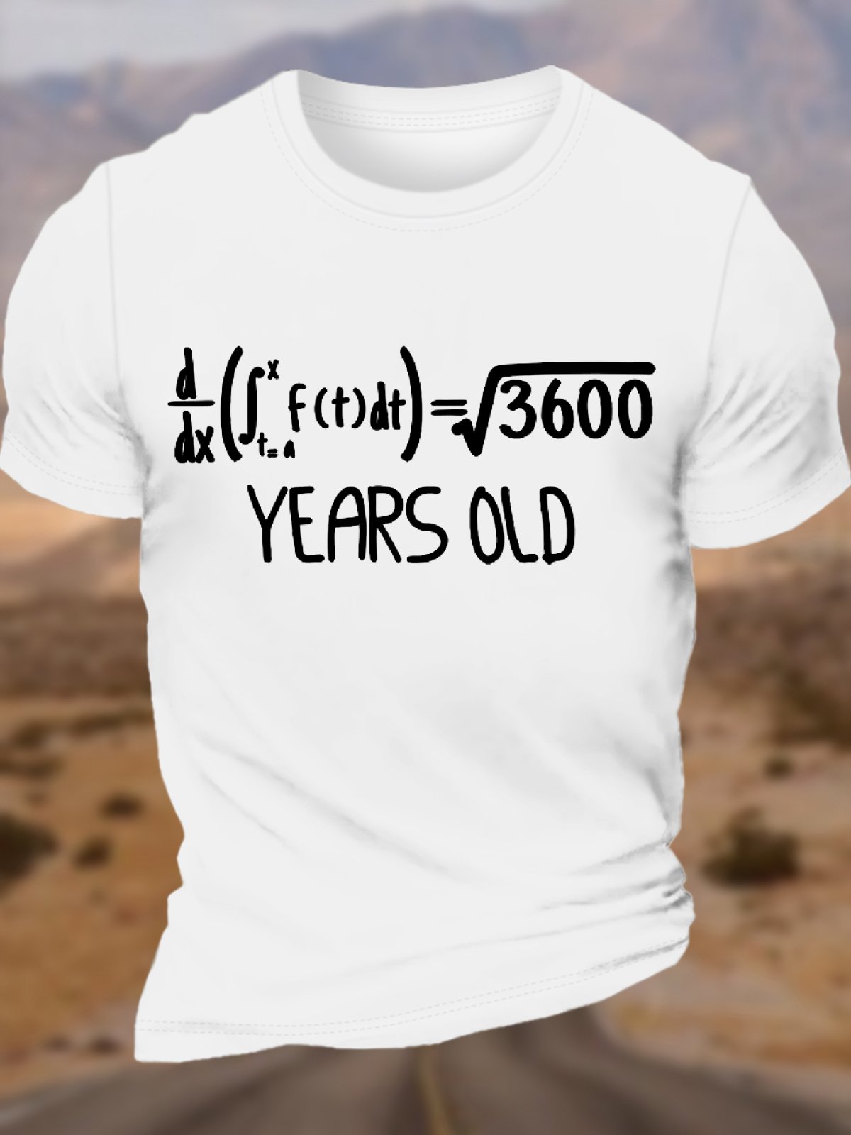 Men‘s Math Equation Result 60 Years Old Funny Birthday Letters Cotton T-Shirt