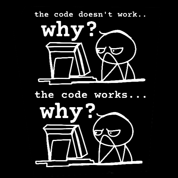 Men's Software Engineer The Code Doesn't Work Why Cotton Casual Text Letters T-Shirt