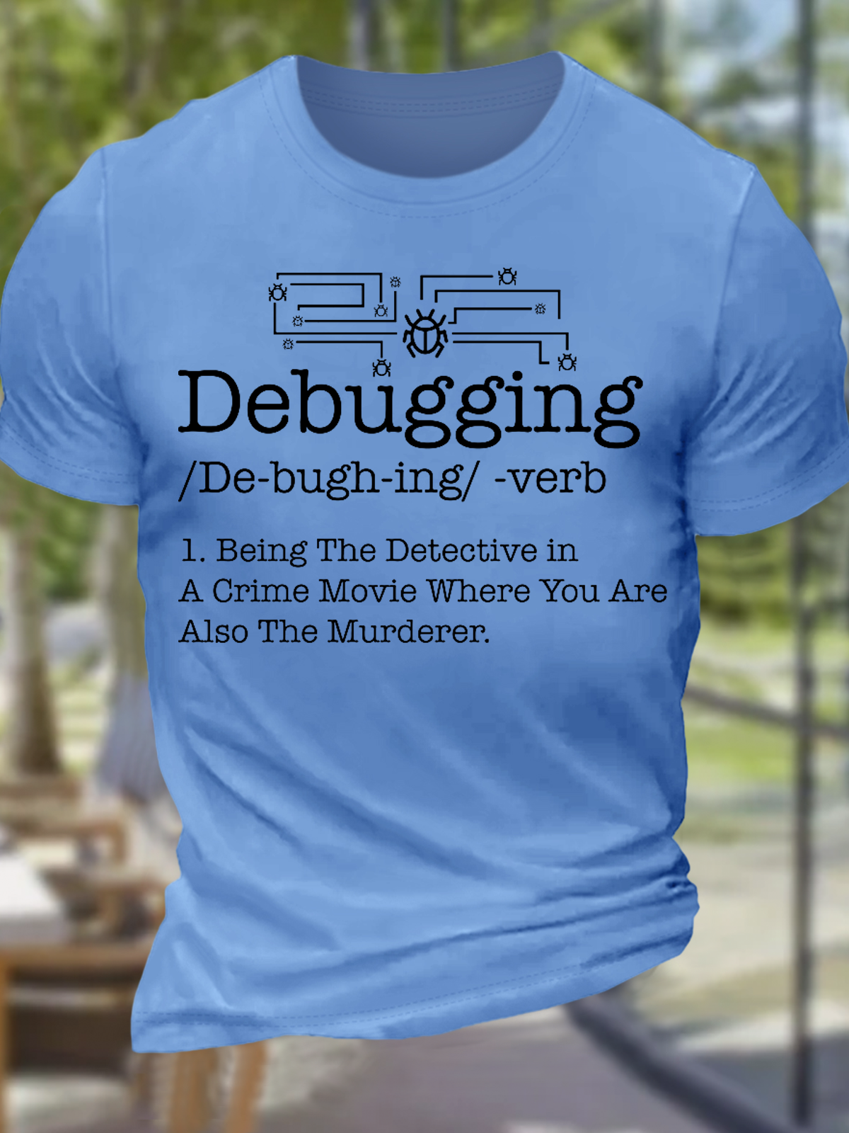 Men's Nerd Debugging Programming Cotton Text Letters Casual T-Shirt