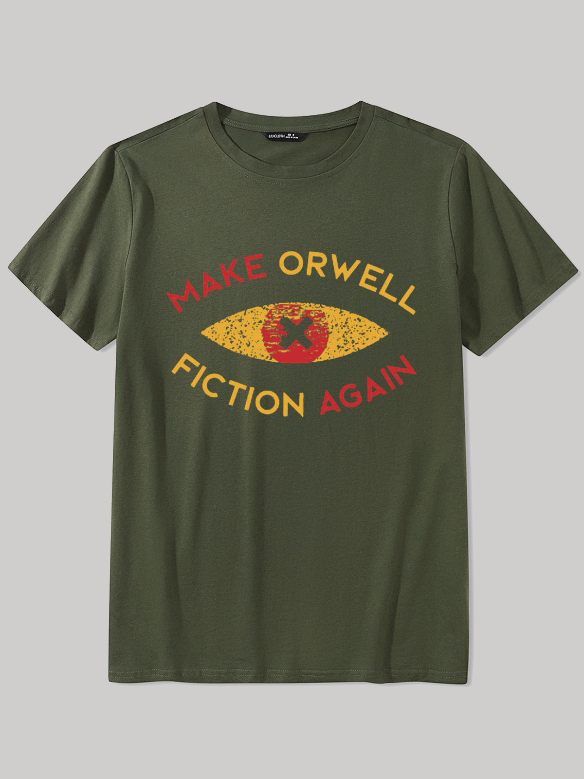 Men's Make Orwell fiction again Cotton Loose Crew Neck Casual T-Shirt