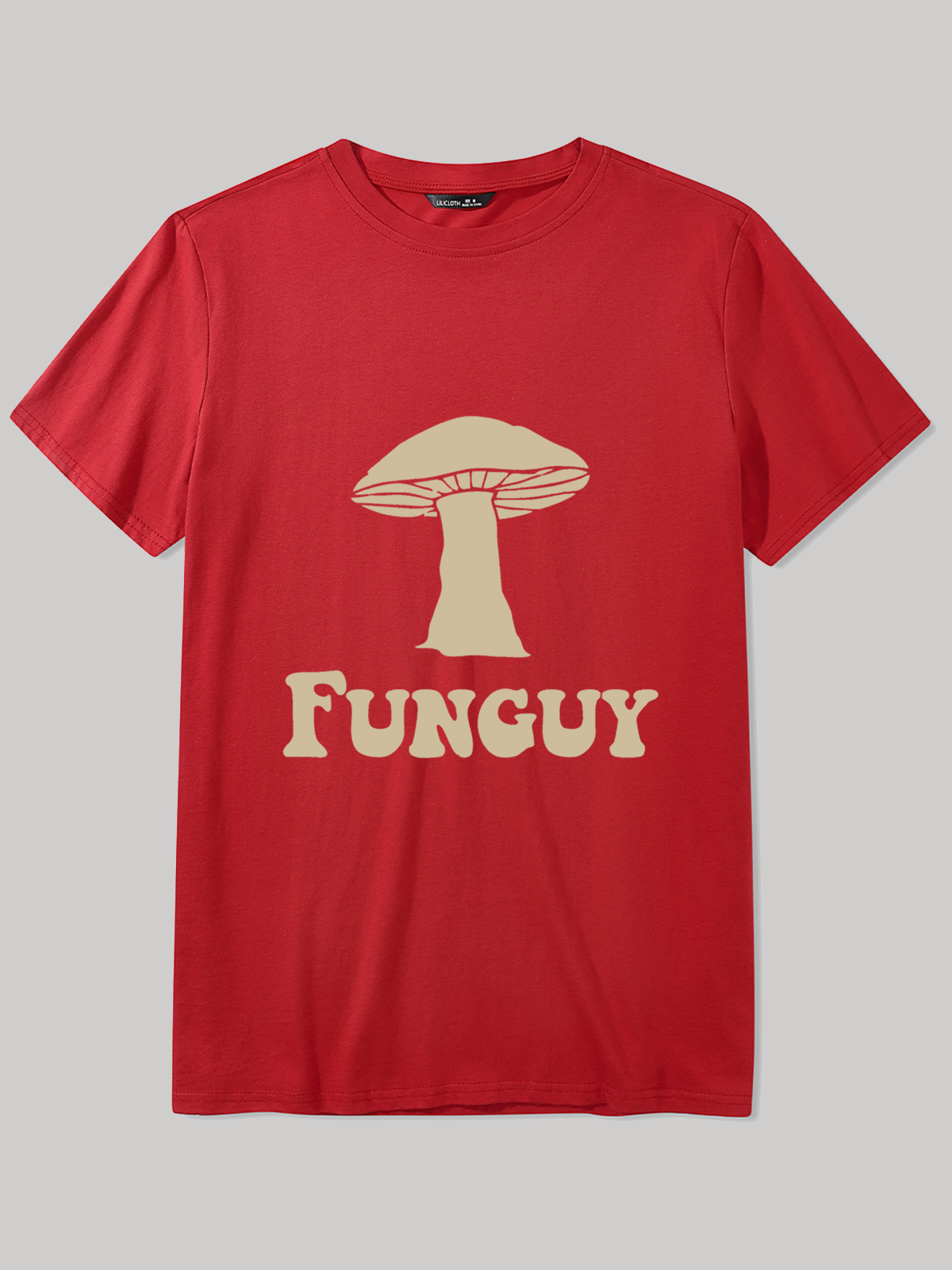 Men's Fungi Fun Guy Funny Cotton Loose Casual Crew Neck T-Shirt