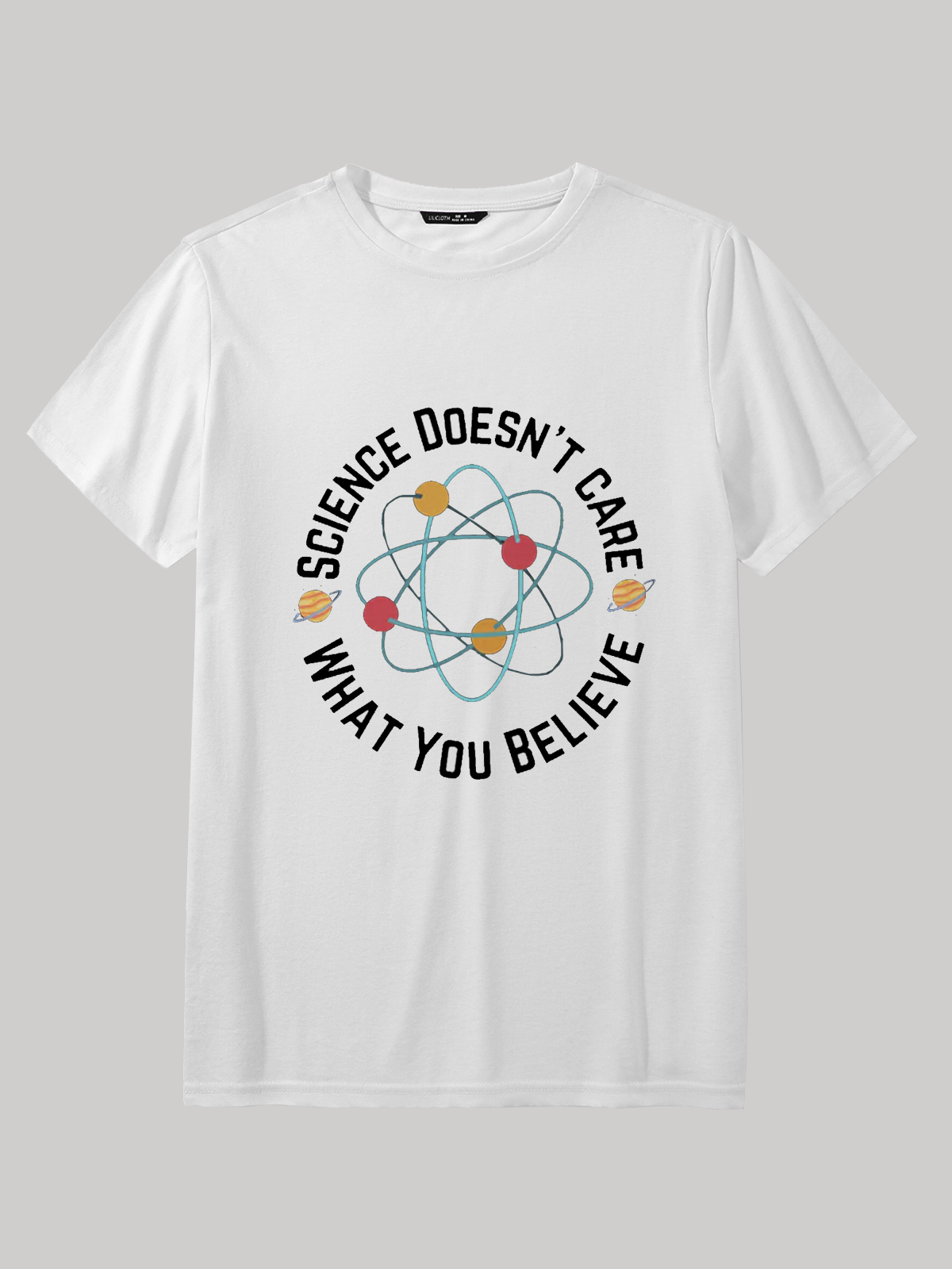 Men's Science doesn't care what you believe Cotton Crew Neck T-Shirt