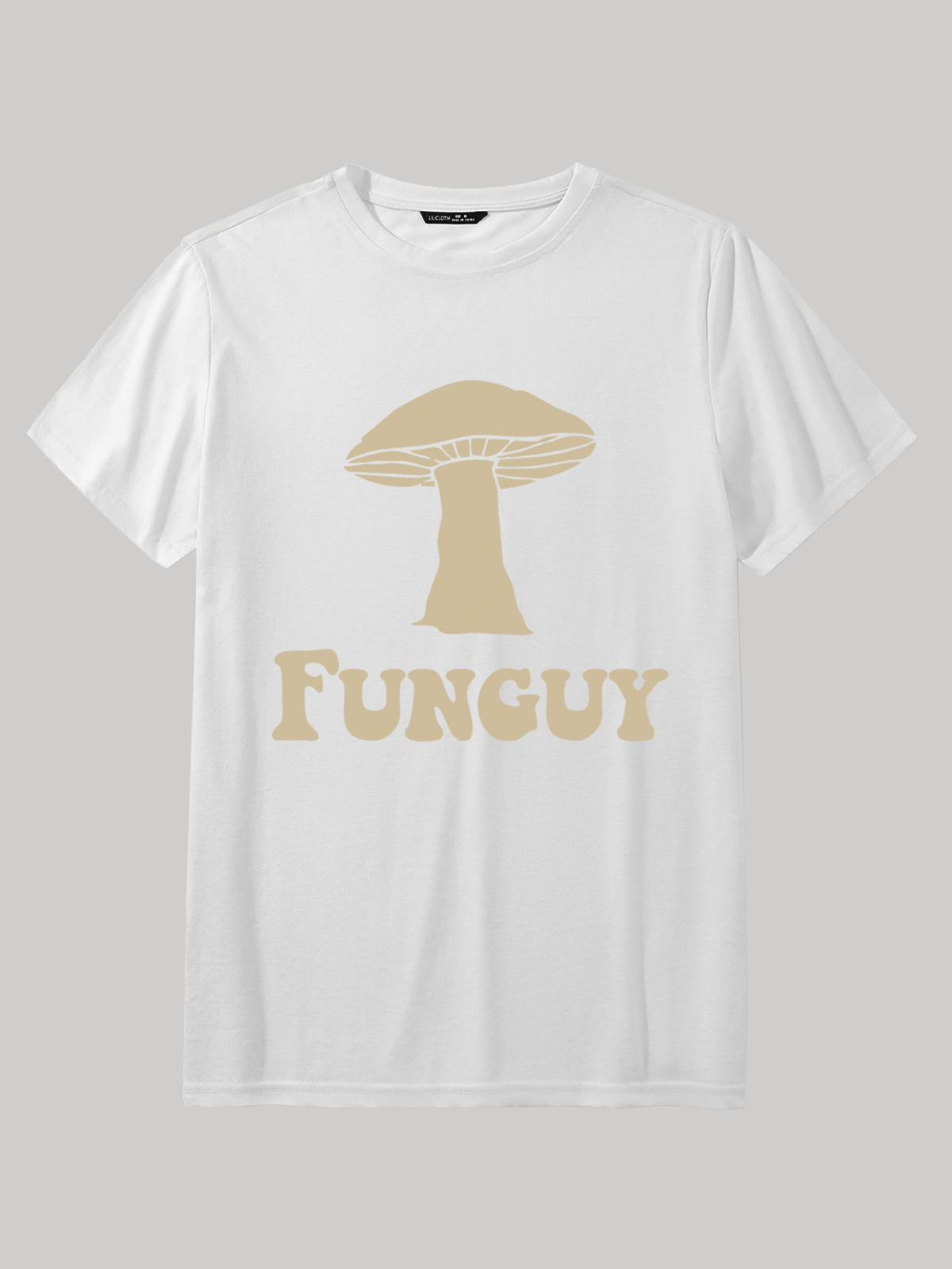 Men's Fungi Fun Guy Funny Cotton Loose Casual Crew Neck T-Shirt