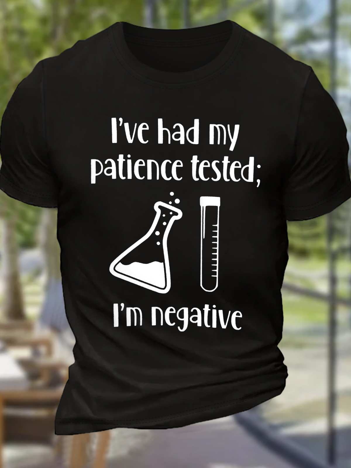 Men's Funny Dish I’ve Had My Patience Tested Casual Cotton T-Shirt