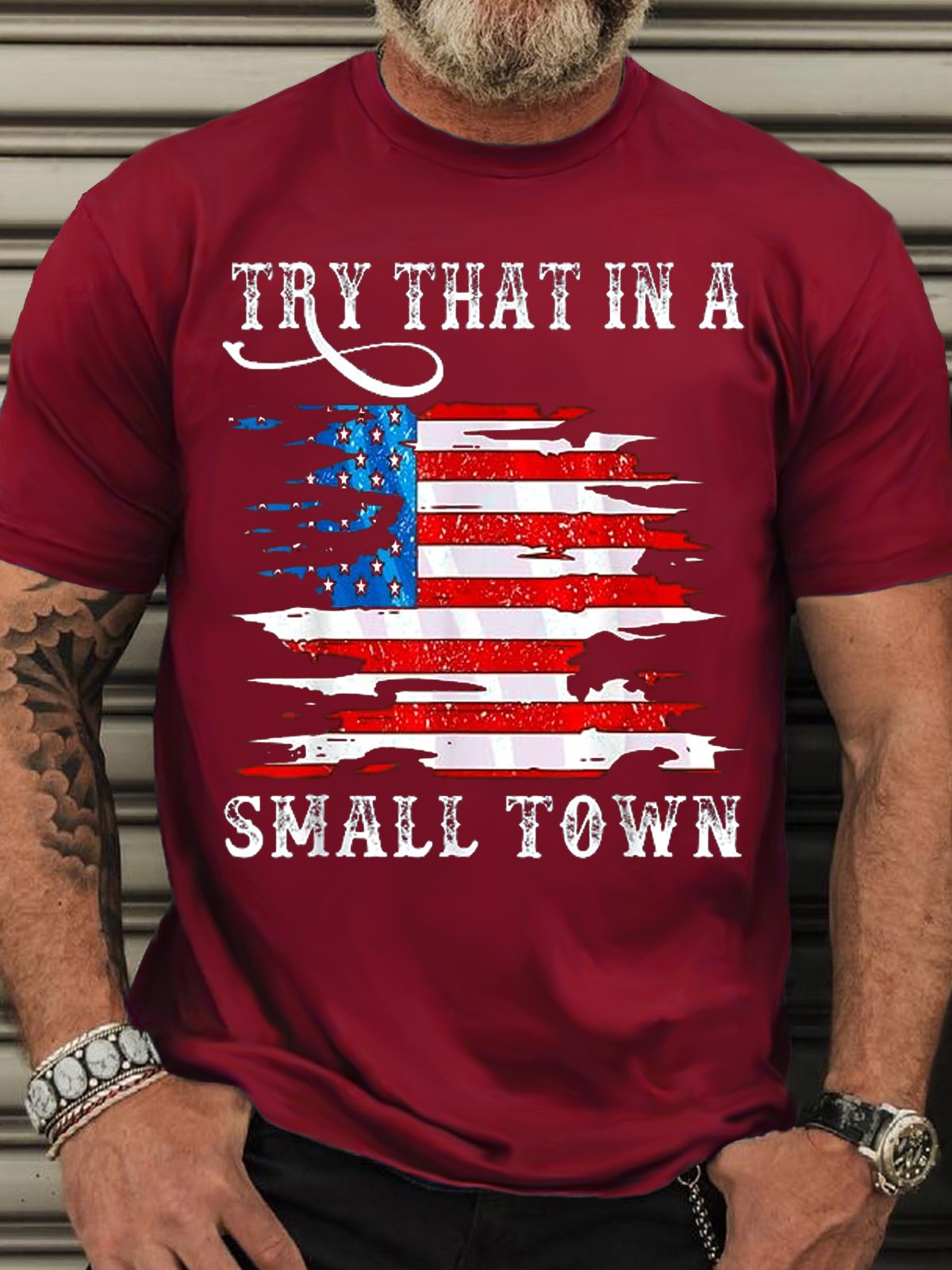 Men’s Casual Try That In A Small Country Western Town Country Music Lover Letters T-Shirt