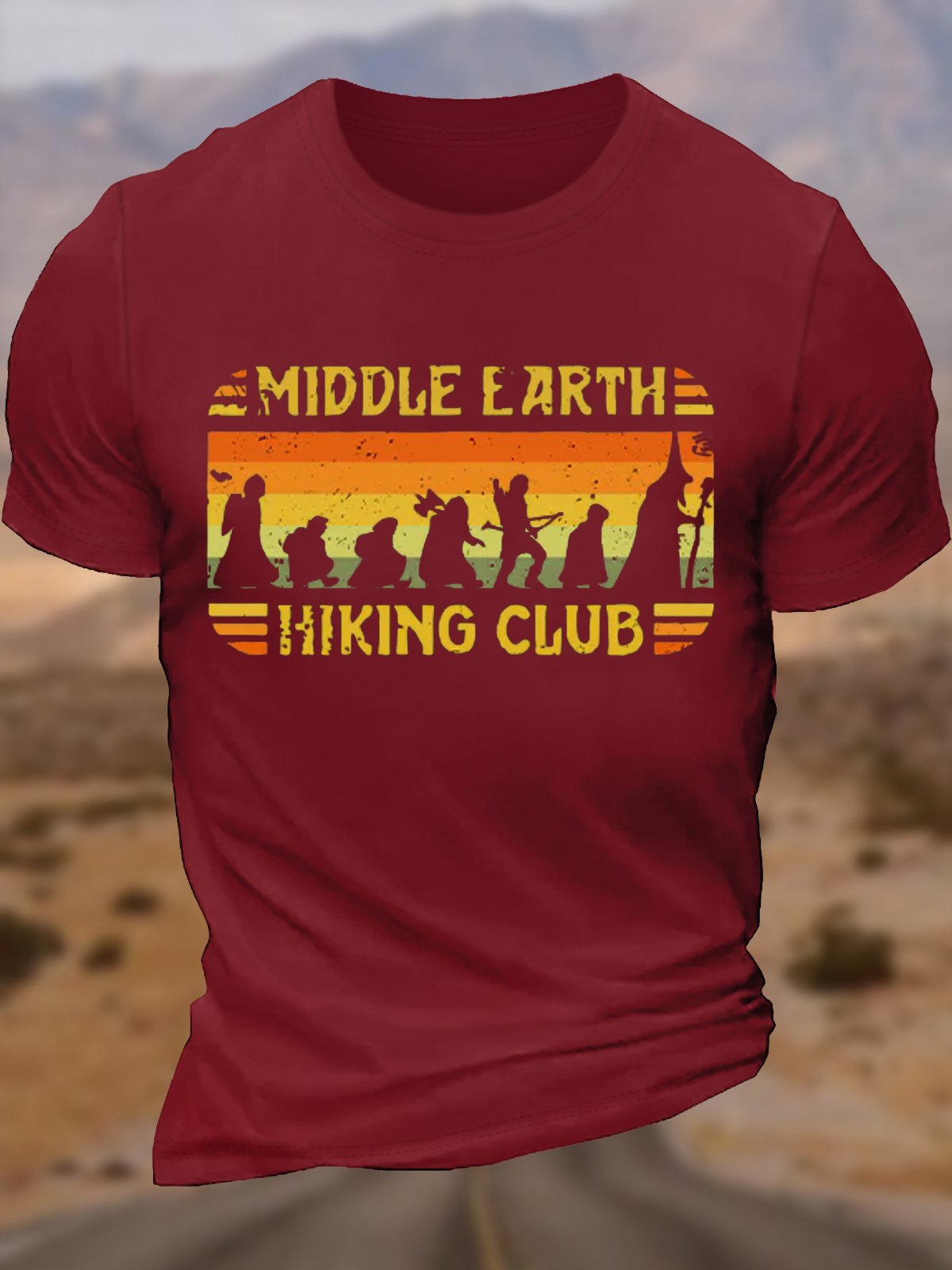 Men‘s Cotton Middle Earth Hiking Club Casual T-Shirt