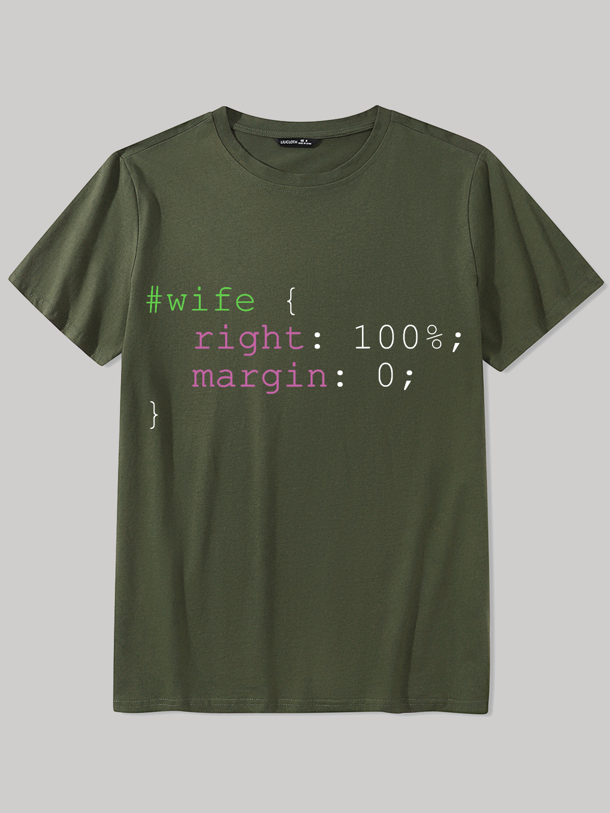 Men's Funny Wife CSS Coding Programming Computer Science Casual Cotton T-Shirt