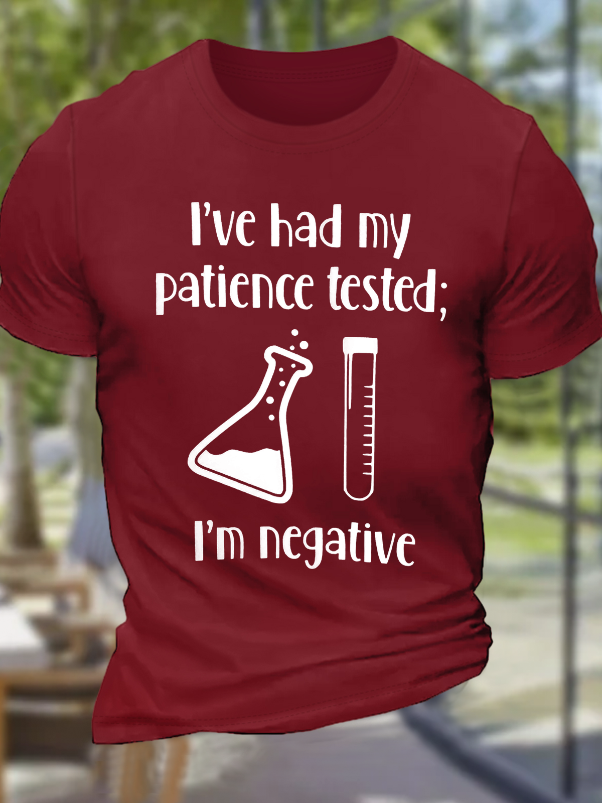 Men's Funny Dish I’ve Had My Patience Tested Casual Cotton T-Shirt