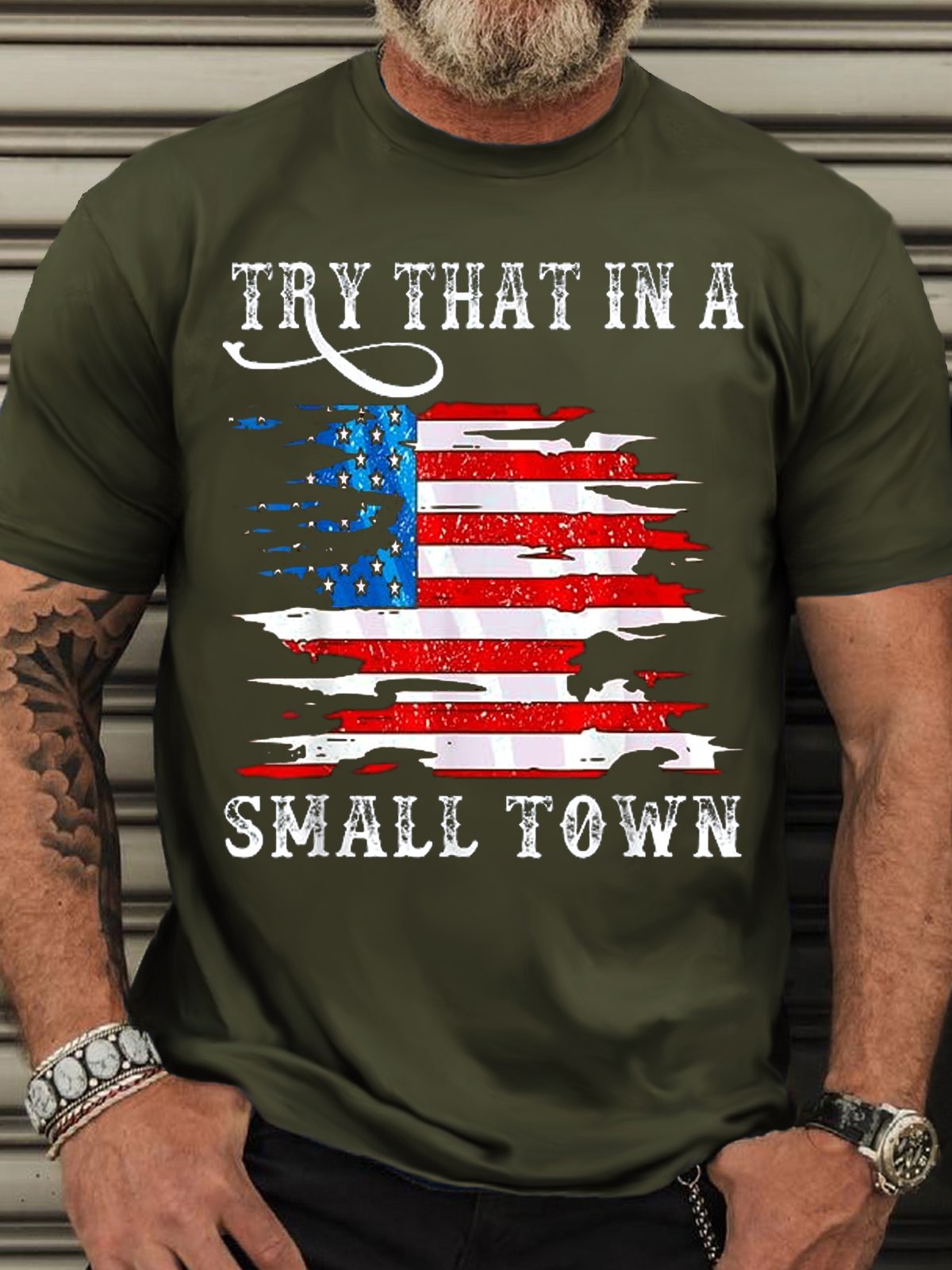 Men’s Casual Try That In A Small Country Western Town Country Music Lover Letters T-Shirt