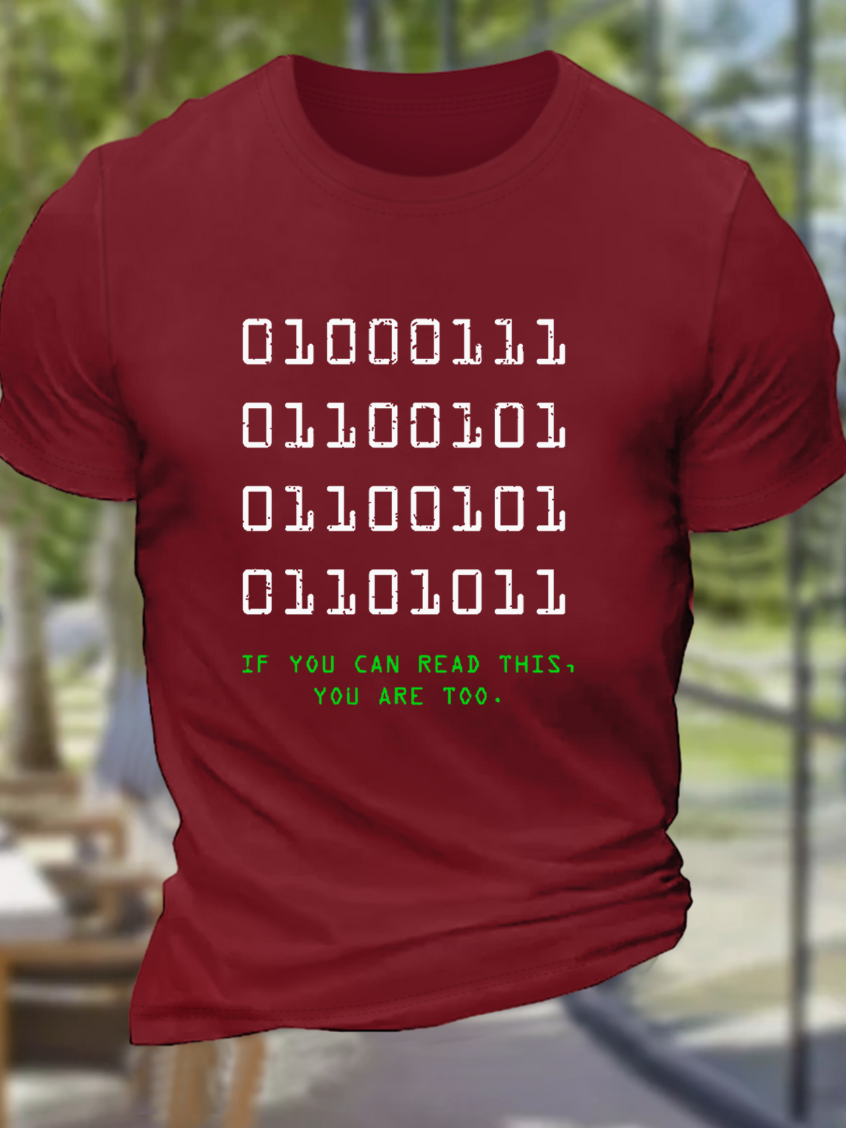 Men's Funny Geek In Binary Code Casual Loose Cotton T-Shirt