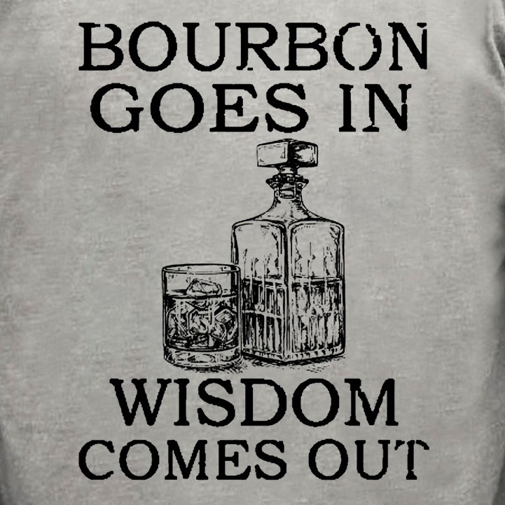 Men‘s Cotton Bourbon Goes In Wisdom Comes Out Funny Crew Neck T-Shirt