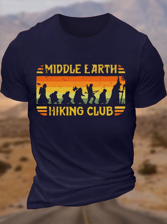 Men‘s Cotton Middle Earth Hiking Club Casual T-Shirt