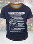 Men' Engineer's Brain Funny Graphic Printing Casual Regular Fit Text Letters T-Shirt