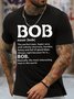 Men's Funny Bob The Perfect Man Graphic Printing Cotton Text Letters Loose Casual T-Shirt