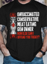 Men's Funny Unvaccinated Conservative Graphic Printing Casual Text Letters Cotton Loose T-Shirt