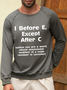 Men's Crew Neck Casual Cotton-Blend Text Letters Sweatshirt