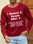 Men's Crew Neck Casual Cotton-Blend Text Letters Sweatshirt