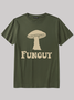 Men's Fungi Fun Guy Funny Cotton Loose Casual Crew Neck T-Shirt