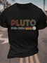 Men's PLUTO Casual Cotton Crew Neck Text Letters T-Shirt