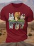 Men's Cute Cats Reflected In Tigers Cat Lover Casual T-Shirt