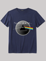 Men's Pink Floyd I'll See You on the Print Casual Color Block Cotton Crew Neck T-Shirt