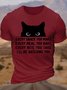 Men's Letters Cat Lover Cotton Casual T-Shirt