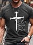 Men's Christian Cross Casual Crew Neck T-Shirt