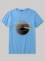 Men's Pink Floyd I'll See You on the Print Casual Color Block Cotton Crew Neck T-Shirt