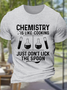 Men's Funny Science Professor Pullover Casual Cotton Crew Neck Text Letters T-Shirt