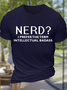 Men's Funny Nerd Text Letters Casual Cotton Loose T-Shirt