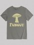 Men's Fungi Fun Guy Funny Cotton Loose Casual Crew Neck T-Shirt